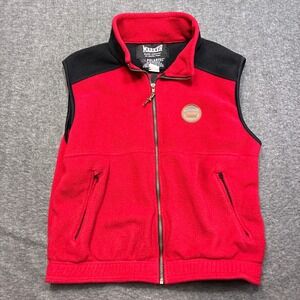 Vintage Marker Polartec Fleece Vest Mens Large Red Black Made in USA Ski Snow